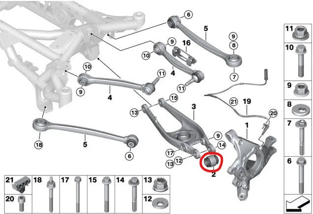 SPL E9X, F8X & G8X M2/M3/M4 Rear Lower Knuckle Bearing